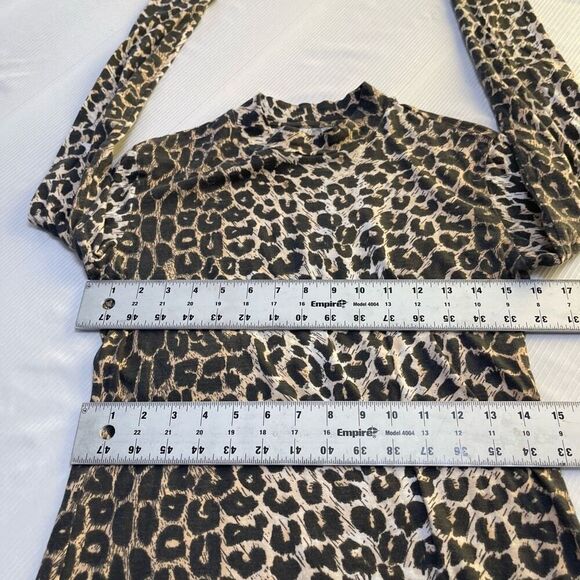 ALLSAINTS Leopard Long Sleeve Shirt Size Medium - Picture 3 of 6
